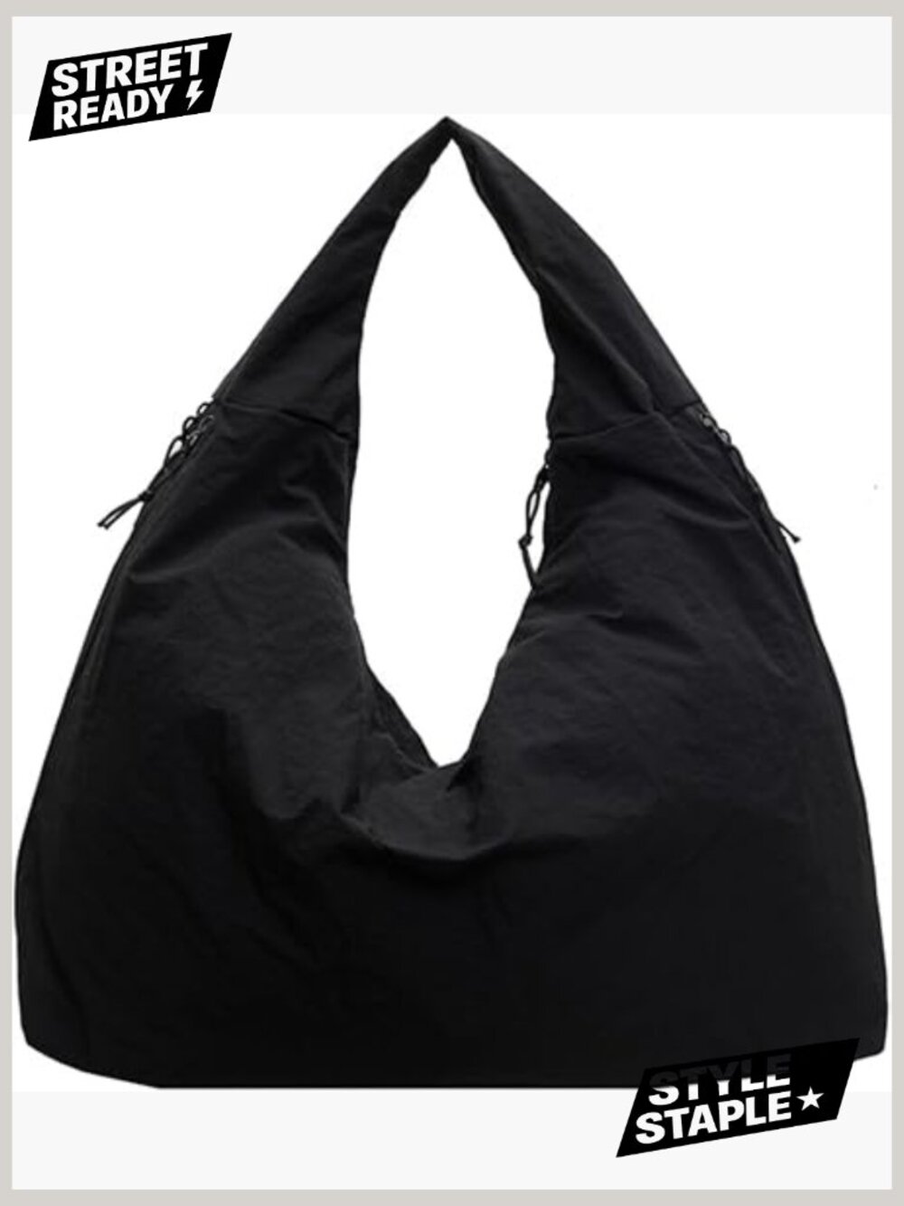 Slouchy Tote Bag Nylon Large Shoulder Hobo Travel Gym Commute